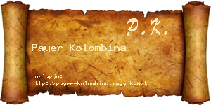 Payer Kolombina névjegykártya